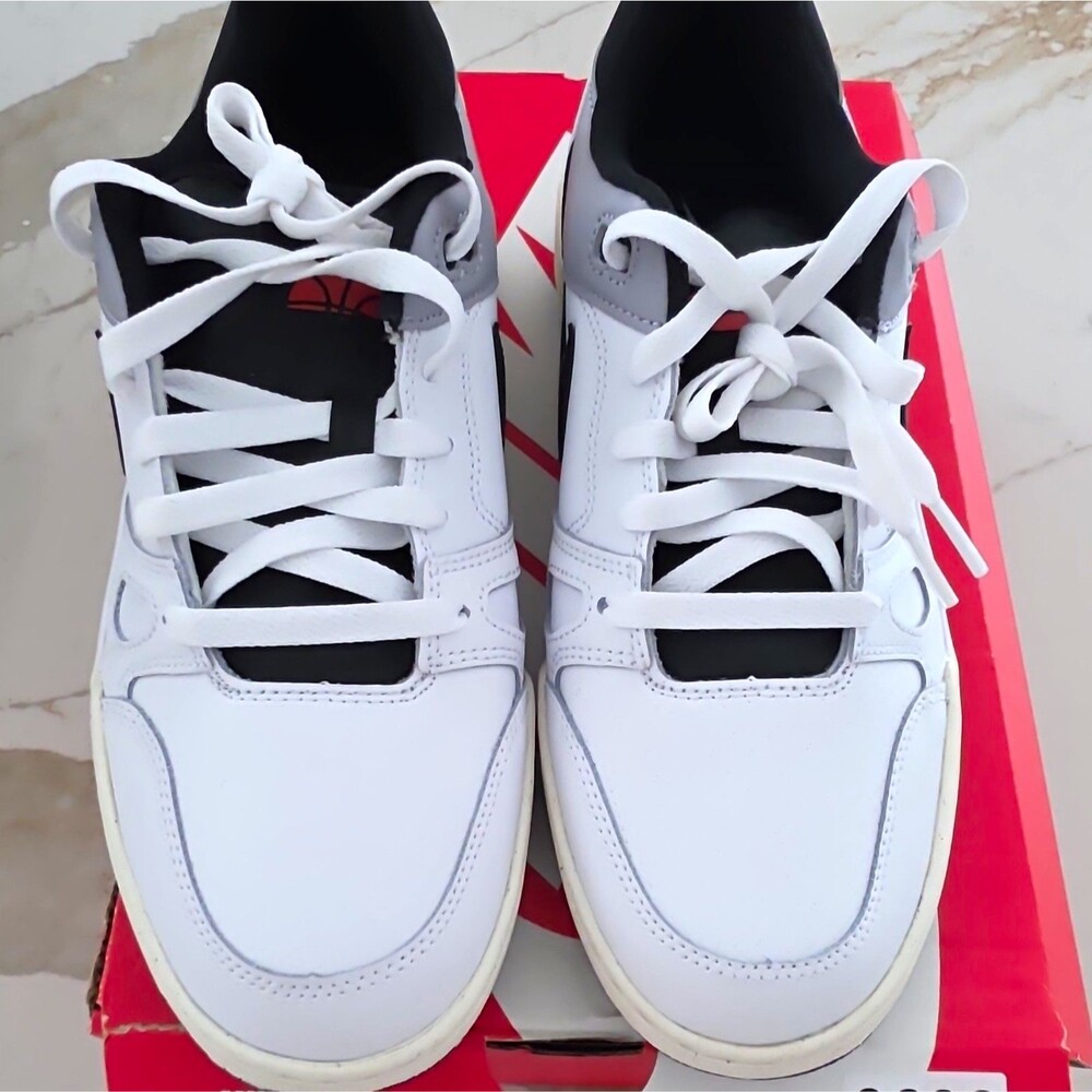 Nike Full Force Lo Men's Low Top Lace-Up Leather Sneakers White/Black FB1362-101